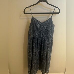 LOFT Blue Lace Midi Dress